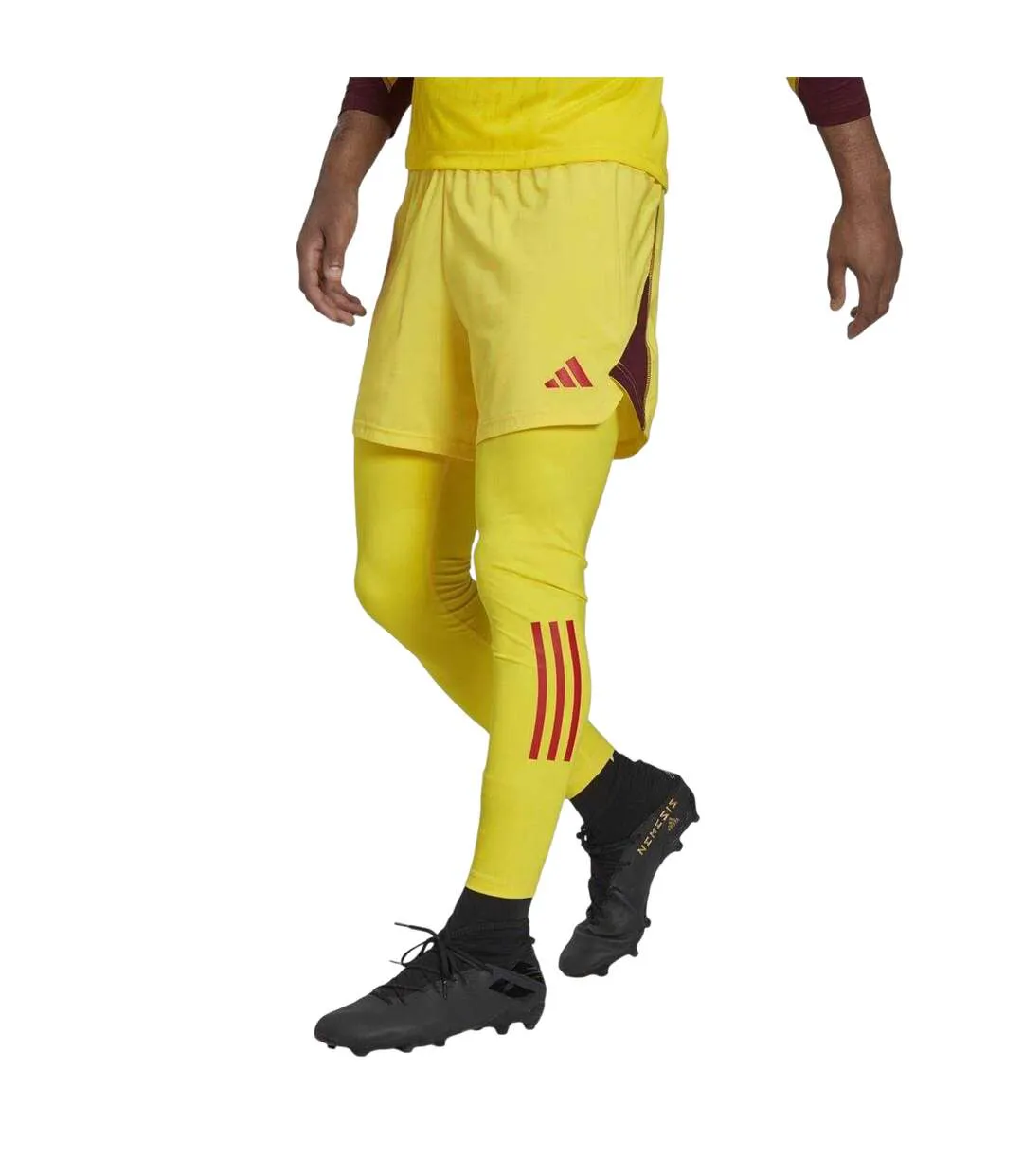 Bas Thermique Gardien De But Motif/style 3 Rayures T23 Homme Jaune Bordeaux Foncé Adidas-3