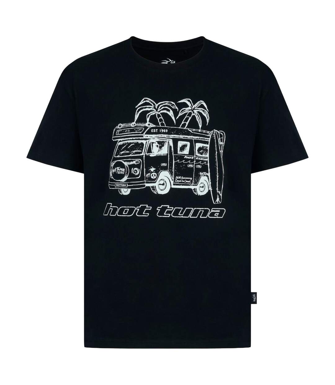 T-shirt Motif/style Camping-car Homme Noir Hot Tuna-1