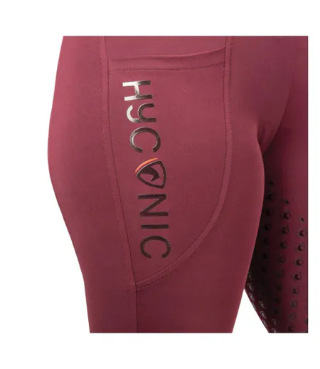 Womens/ladies Torrellas Horse Riding Tights Wine HYCONIC