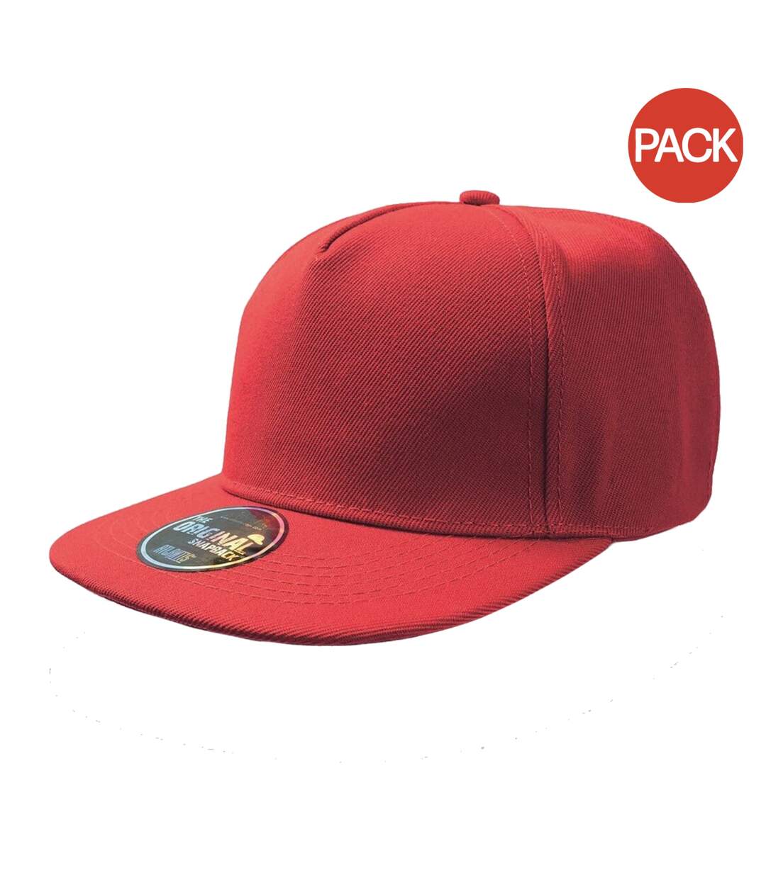 Lot de 2  casquettes visière plate adulte rouge Atlantis-1