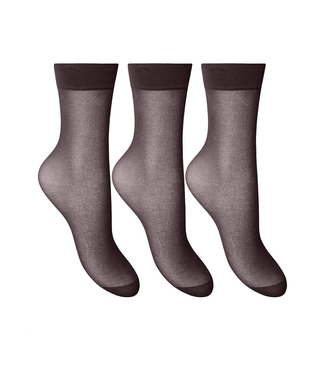 Chaussettes invisibles 3 paires femme orge noire Joanna Gray-1