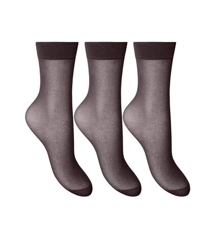 Joanna Gray - Chaussettes invisibles (3 paires) - Femme (Orge noire) - UTLW414