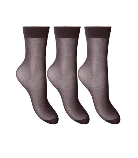 Chaussettes invisibles 3 paires femme orge noire Joanna Gray