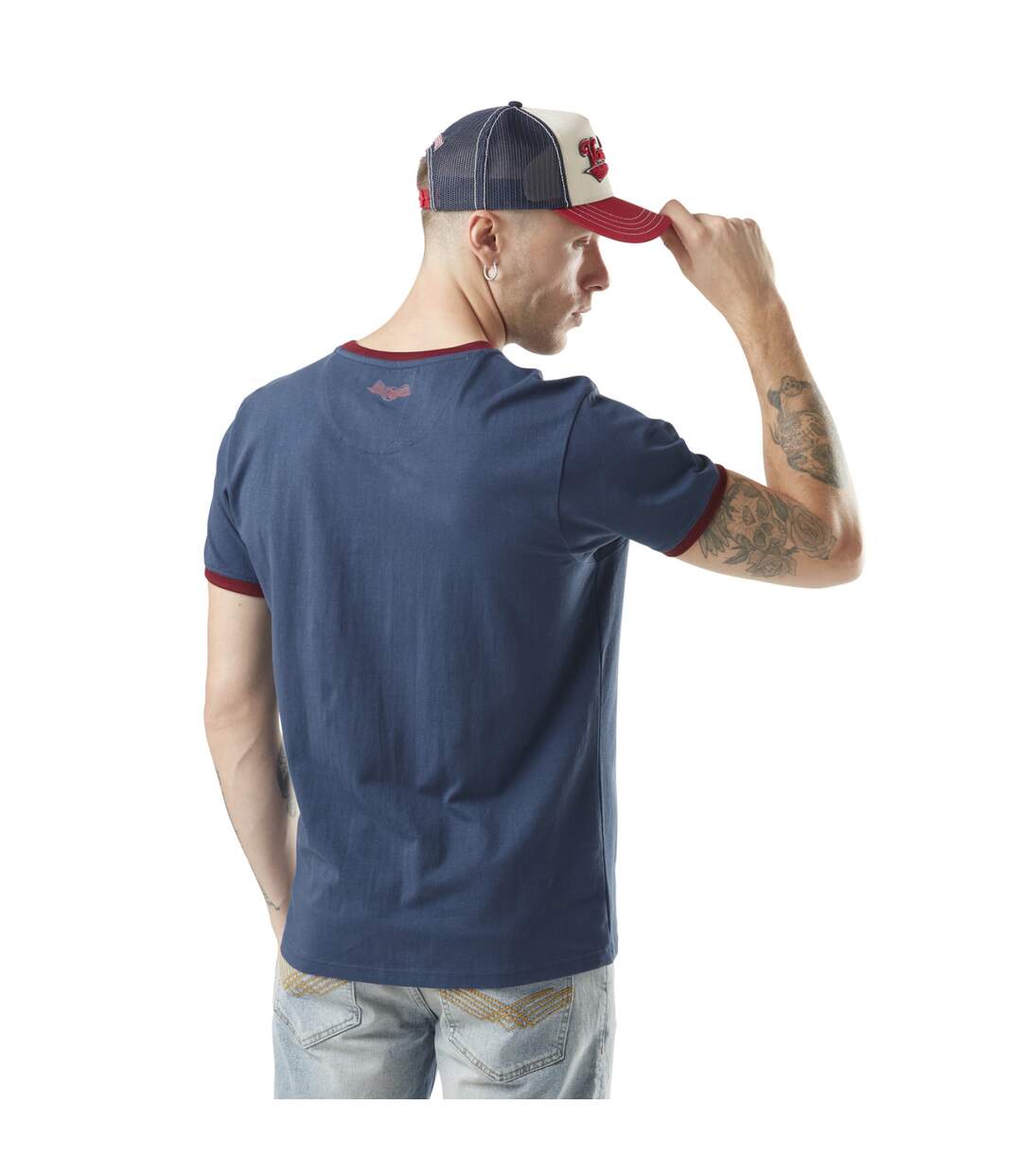 T-shirt homme col rond stretch avec print et col contrasté Surf Vondutch-3
