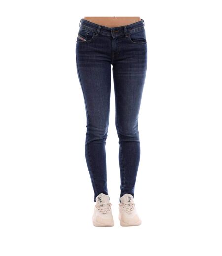 Womens/ladies Mid Rise Straight Leg Jeans Blue Denim Diesel