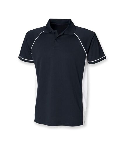 Finden & Hales Mens Panel Performance Sports Polo T-Shirt (Navy/White) - UTRW414