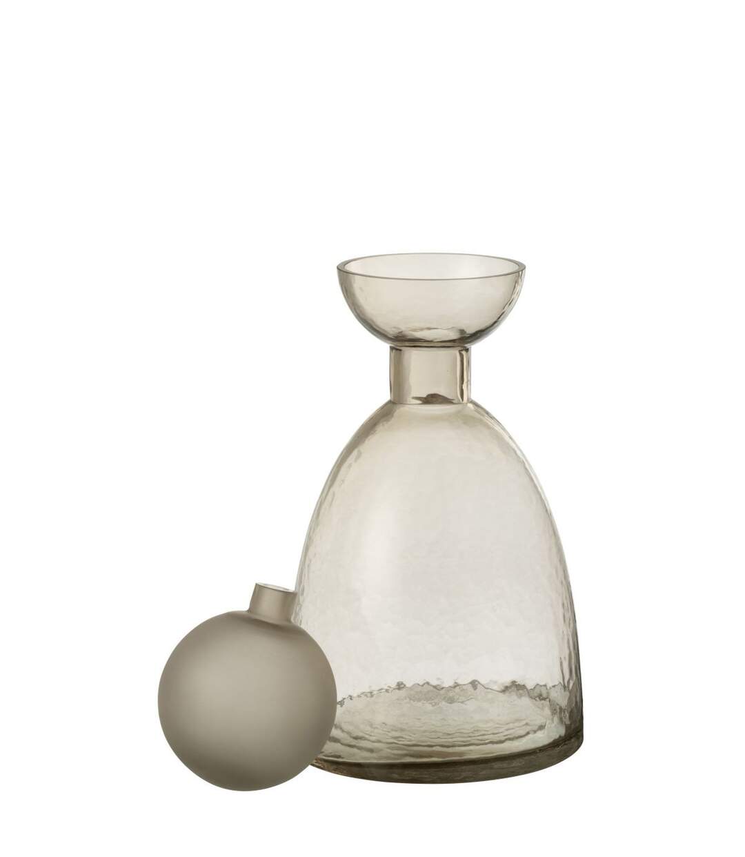 Vase Bouteille Bouchon en Verre Yoko 34cm Grège-2