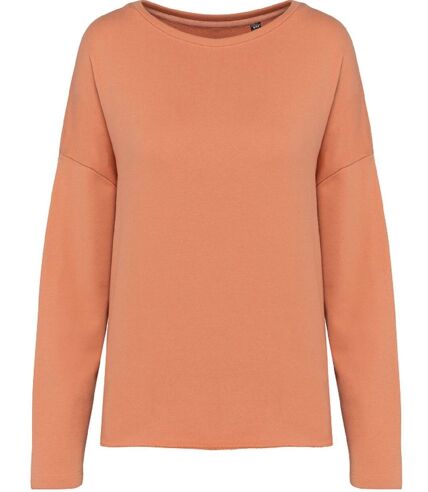 Sweat shirt femme Loose - K471 - orange pêche
