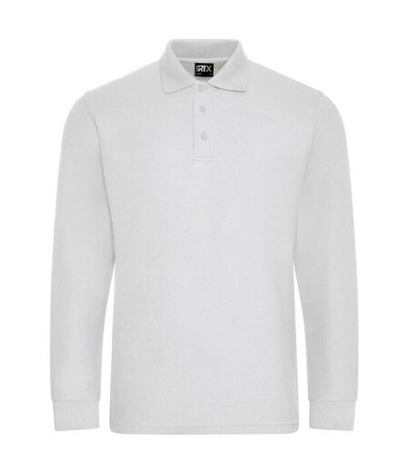 PRO RTX Mens Pro Pique Long-Sleeved Polo Shirt (White) - UTPC5708