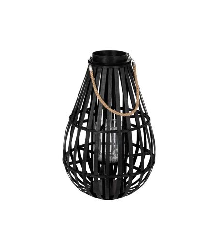 Paris Prix - Lanterne Déco En Bambou goutte 90cm Noir