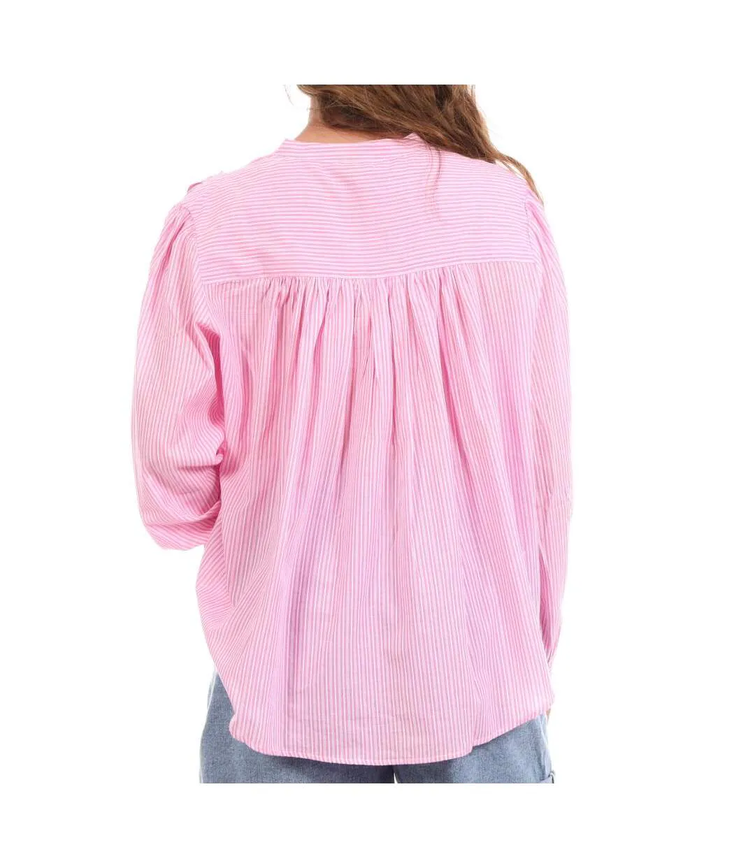 Blouse rose/blanche femme goa ros-2