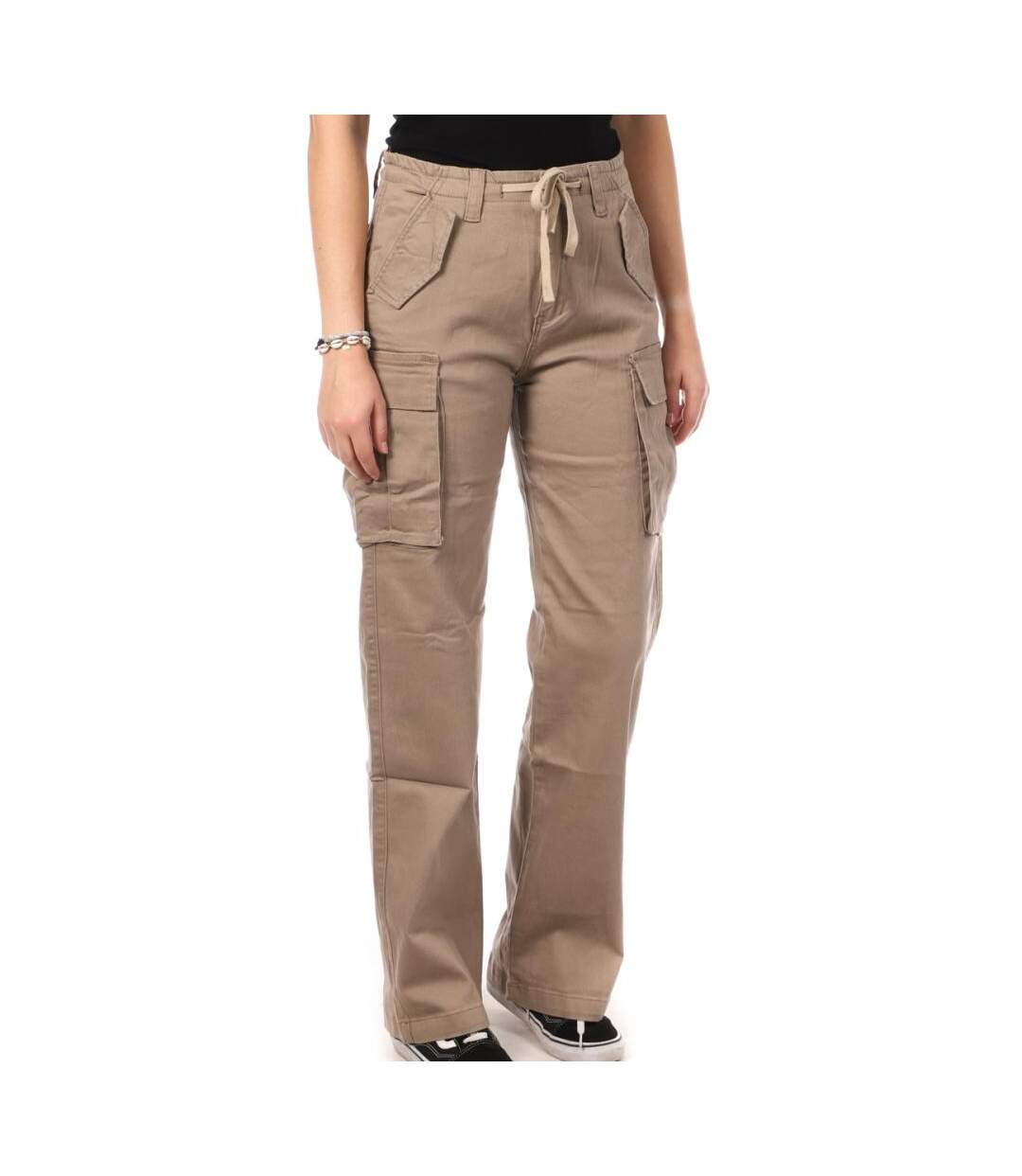 Pantalon Taupe Femme Monday Premium Cargo - L