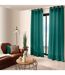 Rideau en toile unie Basic à 8 œillets - Longueur 240 cm x largeur 140 cm - Vert émeraude-2
