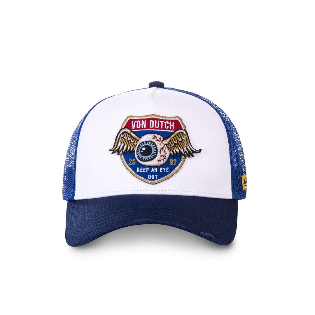 Casquette Trucker avec filet High Blanc et Bleu Vondutch-2