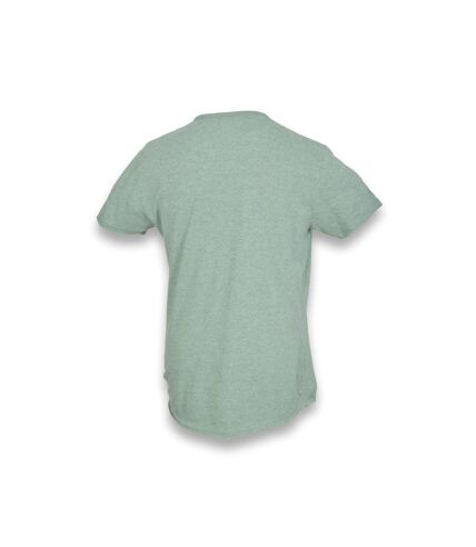 Tee shirt manches  courtes homme - Col en V de couleur vert