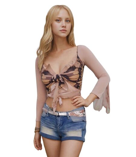 Short en Jean Femme - Taille Basse - Bleach Blue