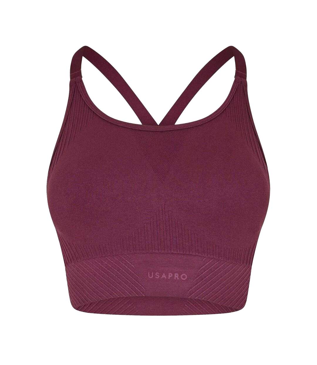 Womens/ladies Adjustable Seamless Sports Bra Dark Cherry USA-2