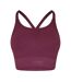 Womens/ladies Adjustable Seamless Sports Bra Dark Cherry USA-2