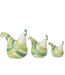 Lot de 3 Statuettes Coqs Lignes 25cm Vert-2