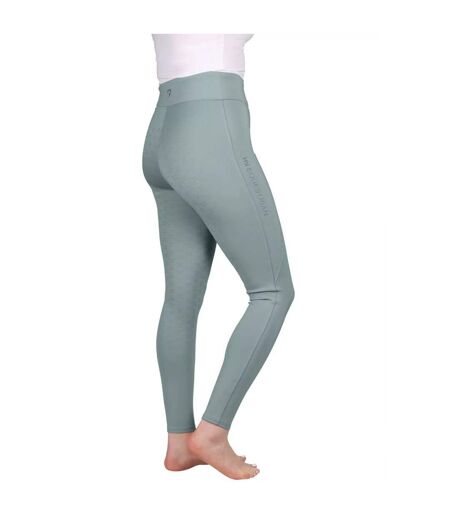 Womens/ladies melton flex horse riding tights dove blue HyPERFORMANCE