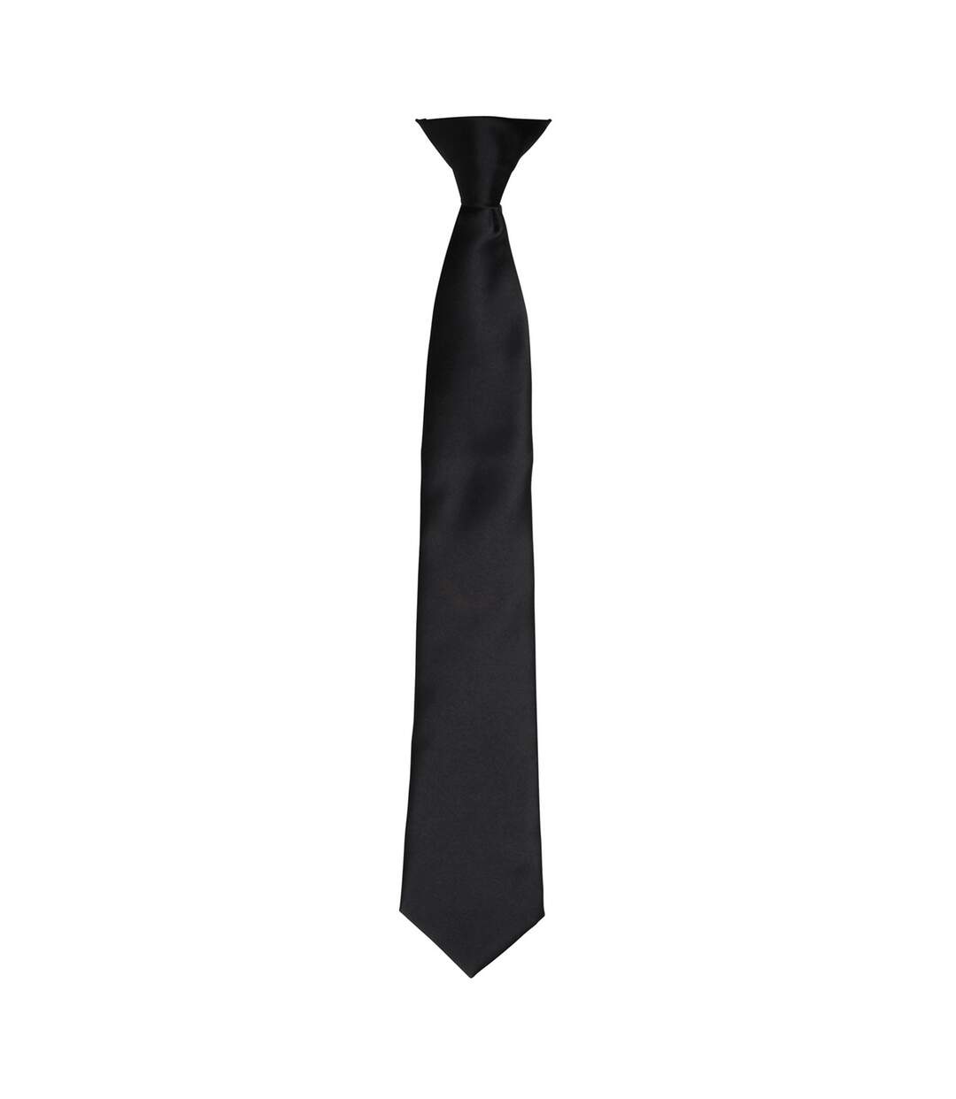 Premier Colours Mens Satin Clip Tie (One size) (Black) - UTRW4407