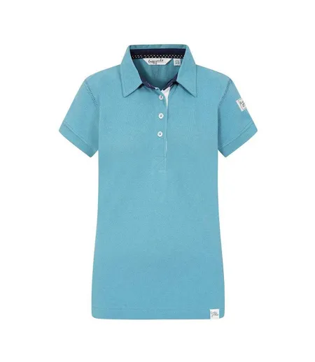 Womens/ladies Contrast Detail Polo Shirt Spearmint Lazy Jacks