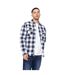 Mens demaro checked lined overshirt navy/white Crosshatch-1