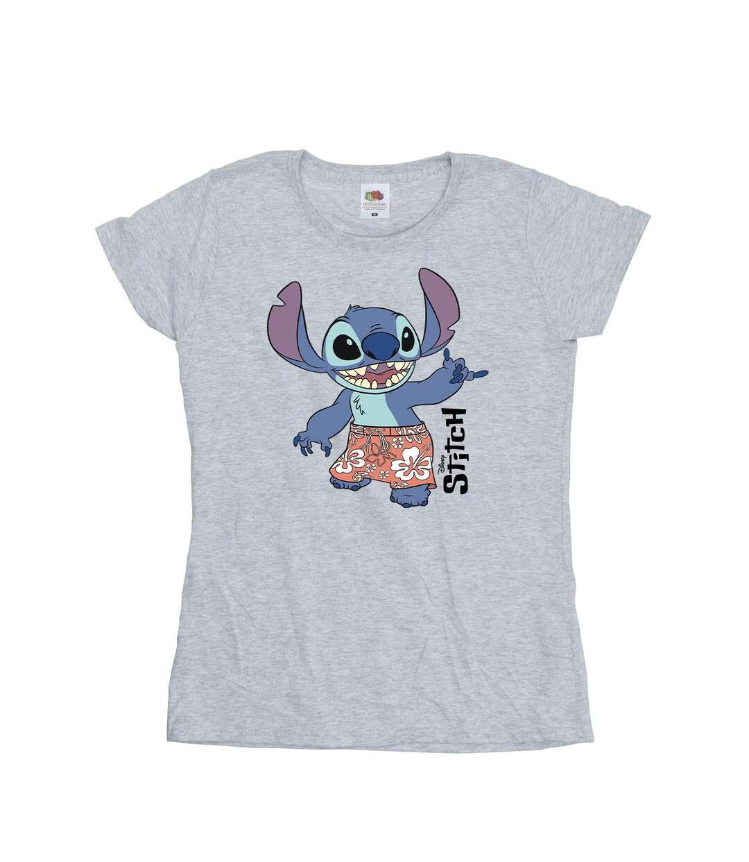 Disney T-shirt en coton pour femmes Lilo & Stitch bermuda (Gris sportif) - UTBI25590-1