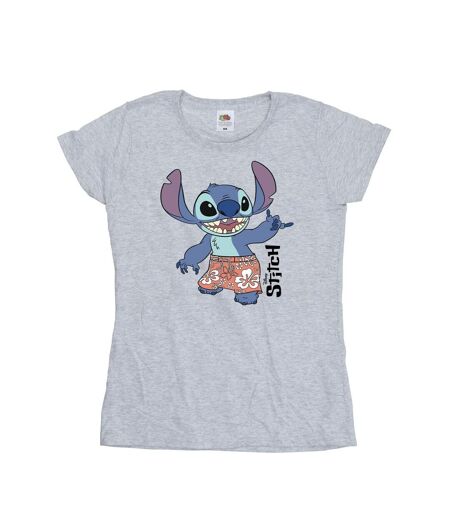 Disney T-shirt en coton pour femmes Lilo & Stitch bermuda (Gris sportif) - UTBI25590