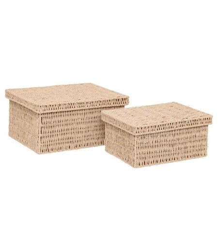 Lot de 2 Boîtes de Rangement Kord 38cm Naturel