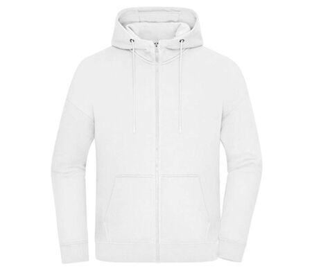 Sweat à capuche zippé oversize unisexe - 8043 - blanc