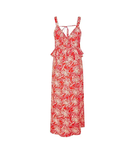 Robe D´été Sans Manches Motif/style Palmier Femme Rose Biba