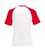 T-shirt de baseball à manches courtes  pour homme blanc/rouge Fruit of the Loom-2