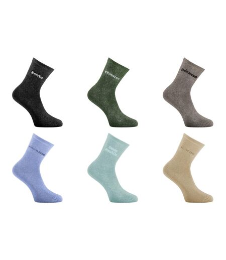 Lot de 6 Paires de chaussettes  femme à paillettes osé Peste Twinday