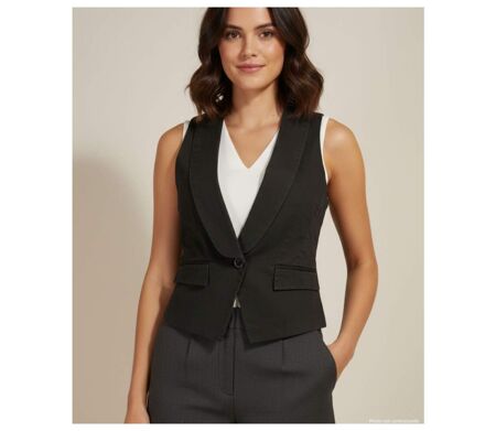 Gilet Sans Manches Femme Blazer Coton Gris Axxano AH1165G : Élégance Moderne