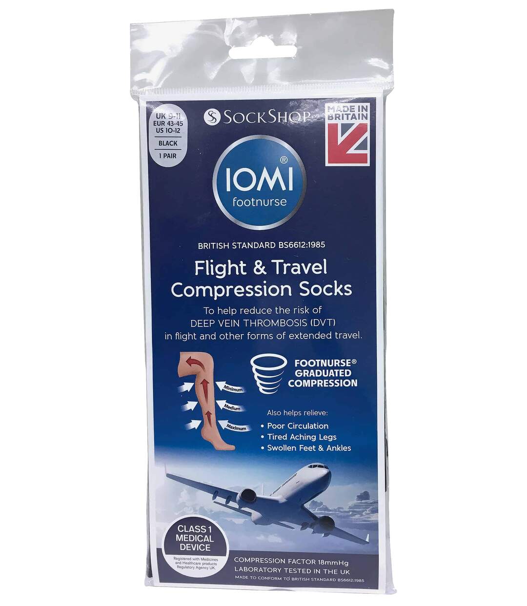 Chaussettes de Vol Compression Contention Homme