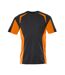 Mens Accelerate Safe T-shirt Dark Navy Hi Vis Orange Mascot-1