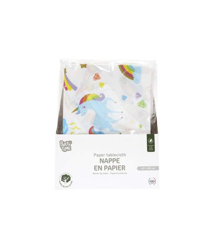 Nappe en Papier Licorne 137x183cm Blanc