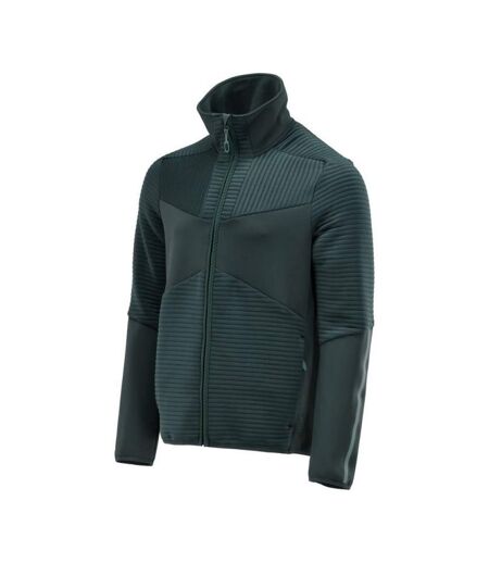 Mens Customised Striped Fleece Jacket Forest Green Mascot