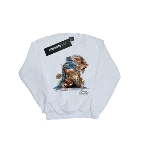 Disney Femmes/Les femmes Beauty And The Beast Beast Sketch Sweatshirt (Blanc) - UTBI48493