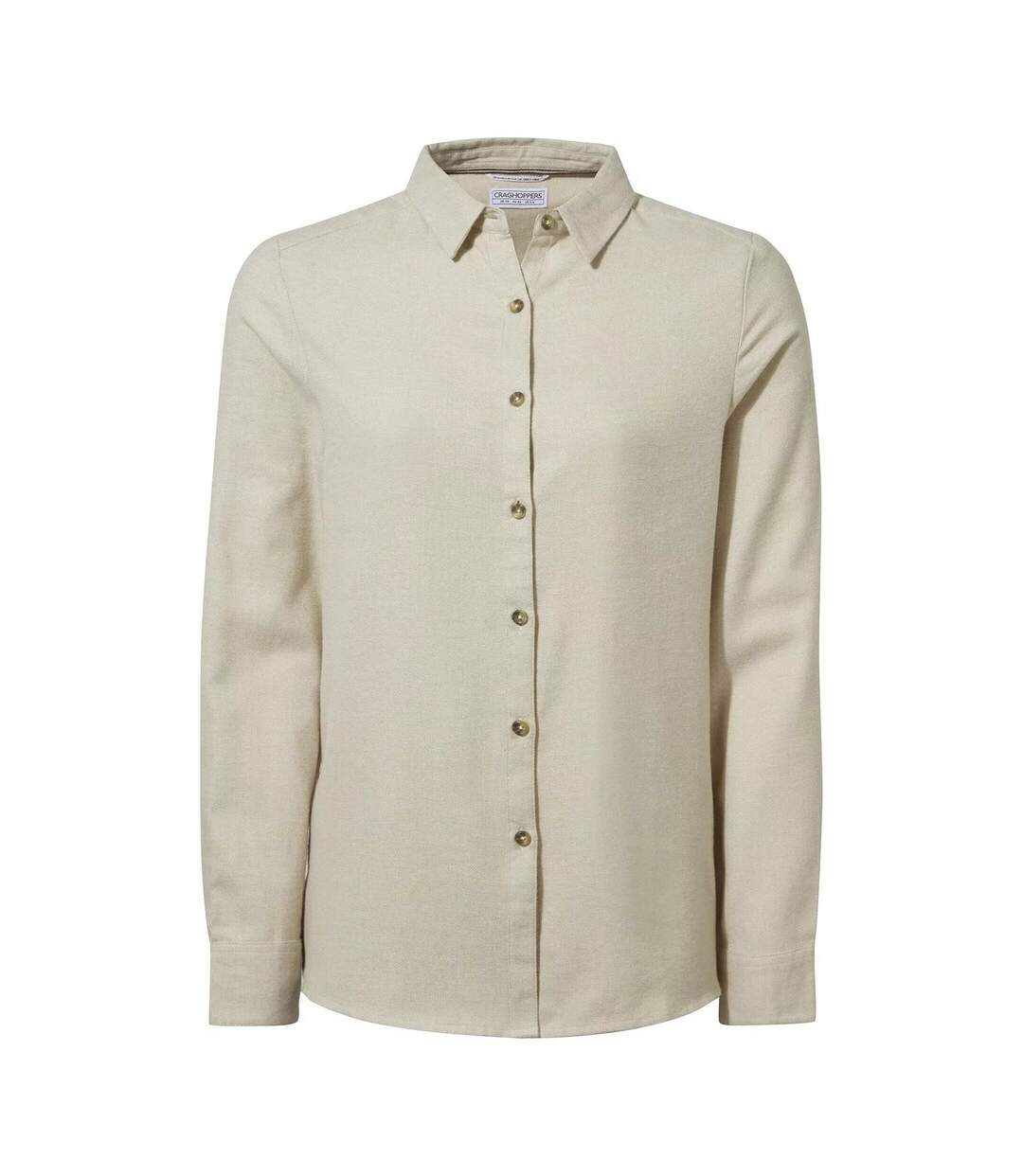 Womens/ladies dornoch marl long-sleeved shirt light raffia Craghoppers-1