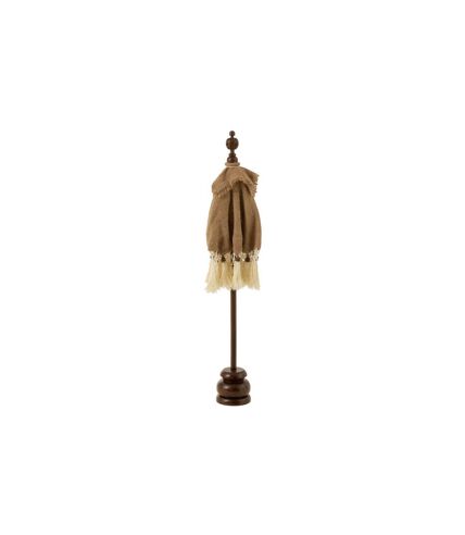 Parasol Déco en Jute Pompons 87cm Beige