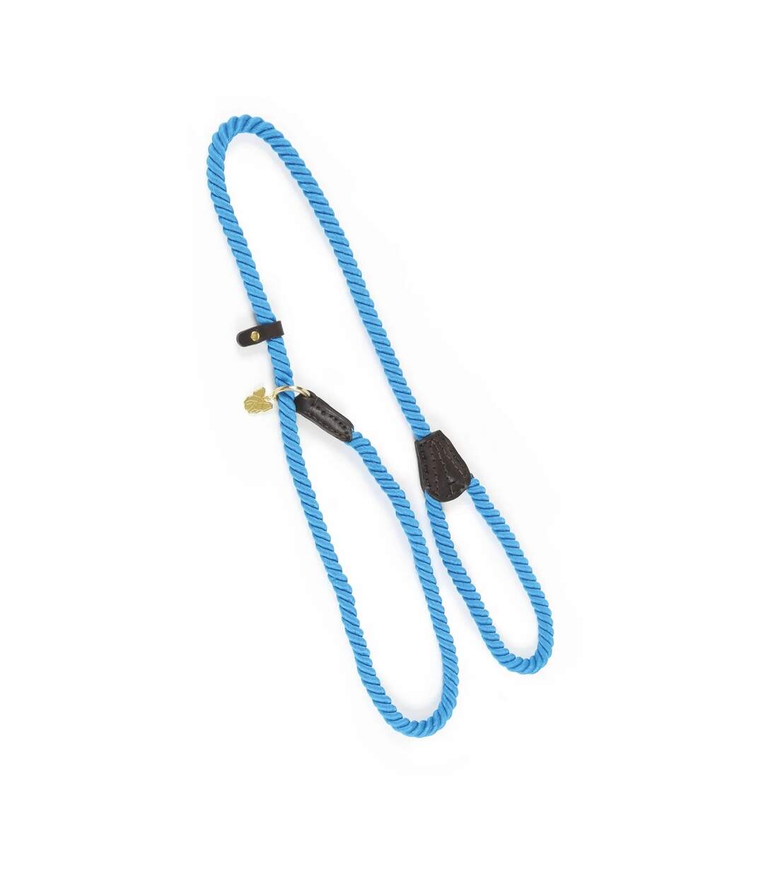 Rope leather dog slip lead one size blue Digby & Fox-2