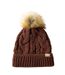 Bonnet À Maille Torsadée, Revers Et Pompon Duveteux Lovella Femme Pourpre Regatta-2