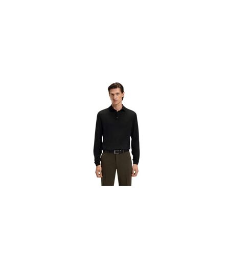 Polo Manches Longues Lanciomne Homme Noir Boss