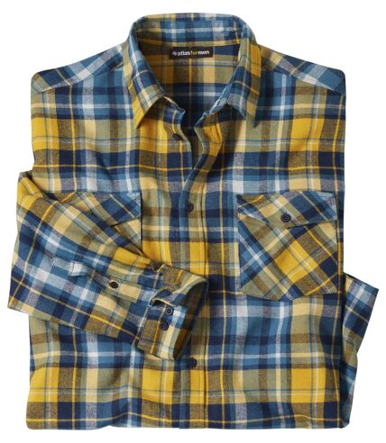 Men's Yellow Checked Flannel Shirt