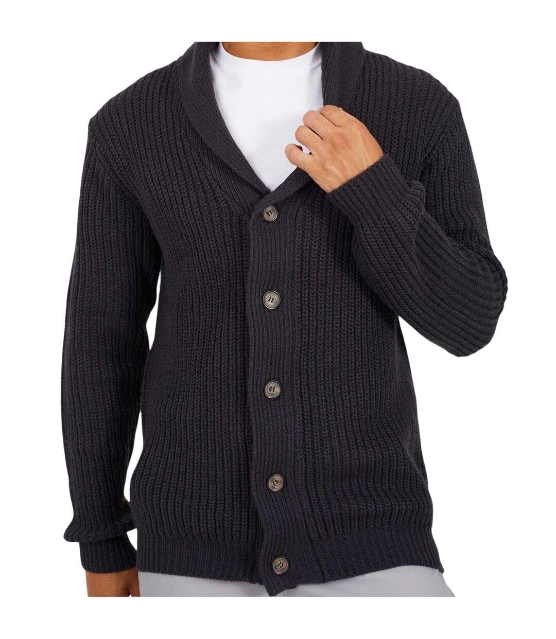 Mens Button Cardigan Midnight Navy Brave Soul-2