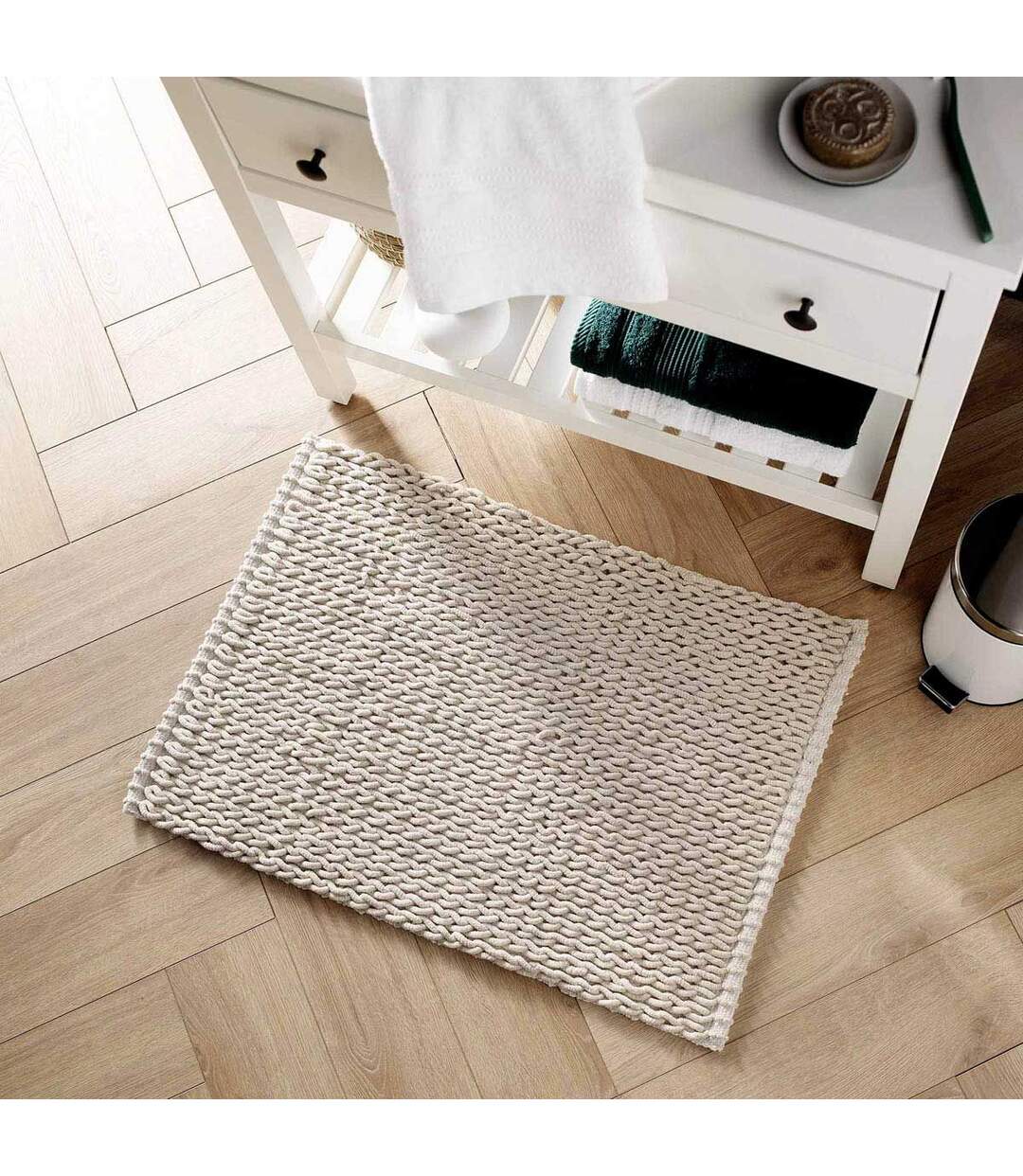 Tapis de Bain Relief Isalis 50x80cm Beige-3