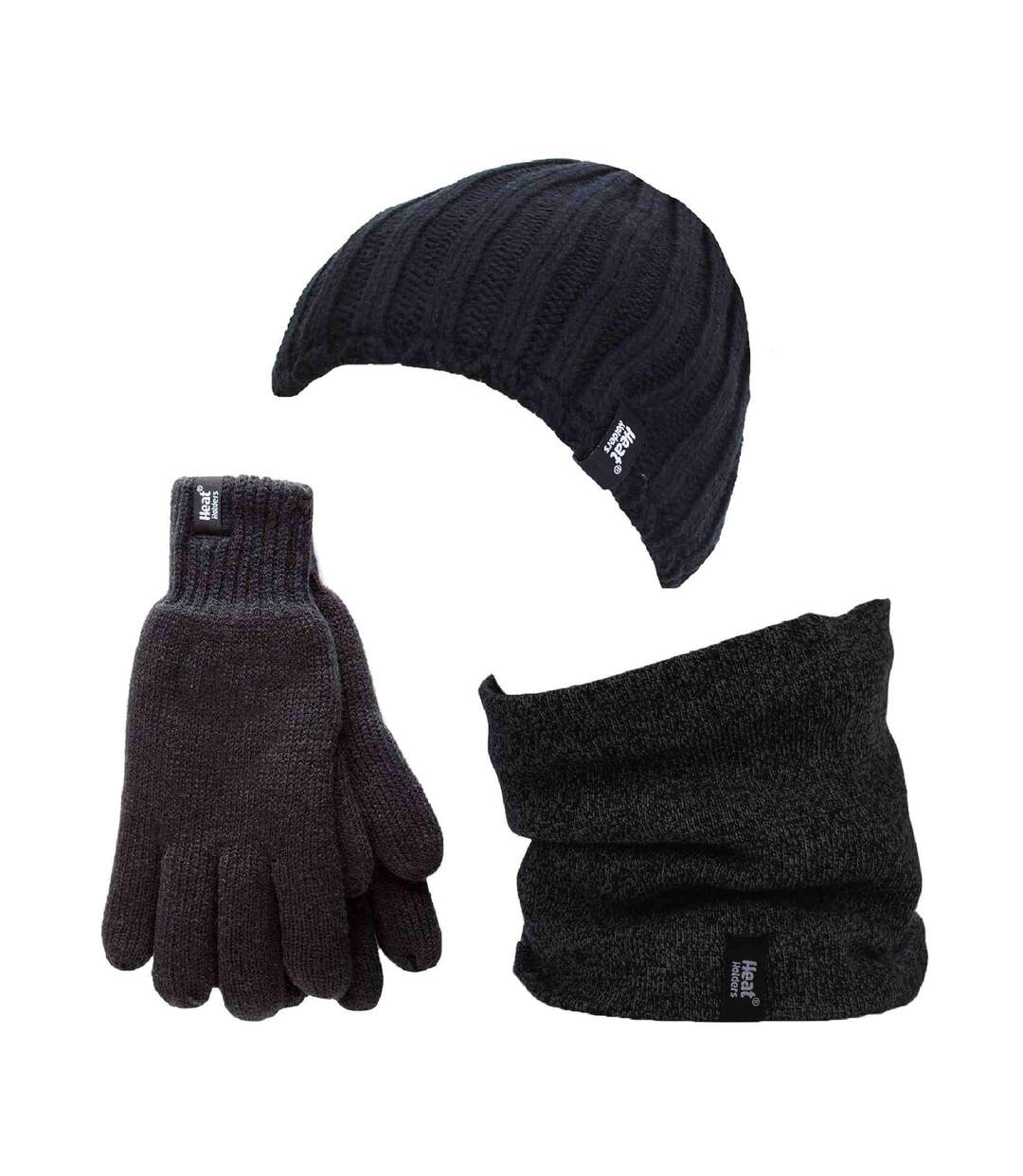 Mens Fleece Lined Thermal Hat & Gloves Neckwarmer Set for Winter-1
