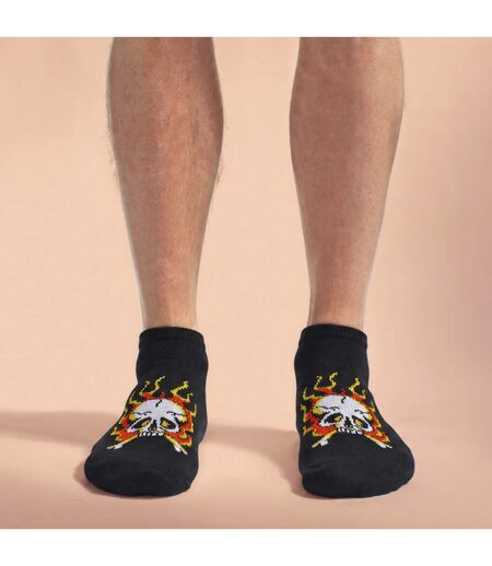 Ed Hardy - Lot 5 paires socquettes homme noires coton coupe basse trainer